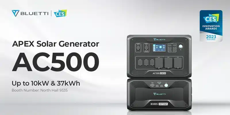 Bluetti CES 2023 AC500+B300S Display