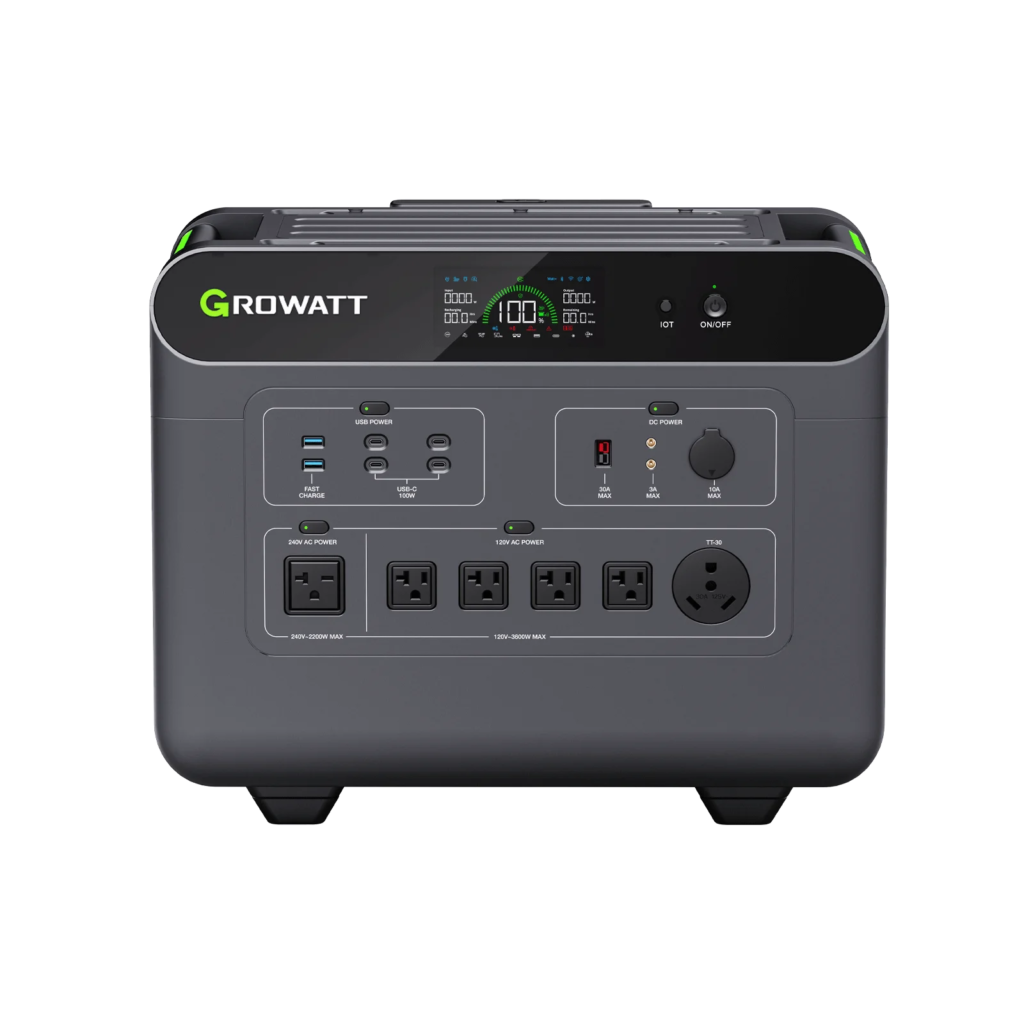 Growatt HELIOS 3600 portable power station, front view (official)
